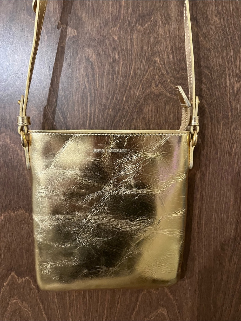 Junya Watanabe Metallic Gold Leather Crossbody Bag